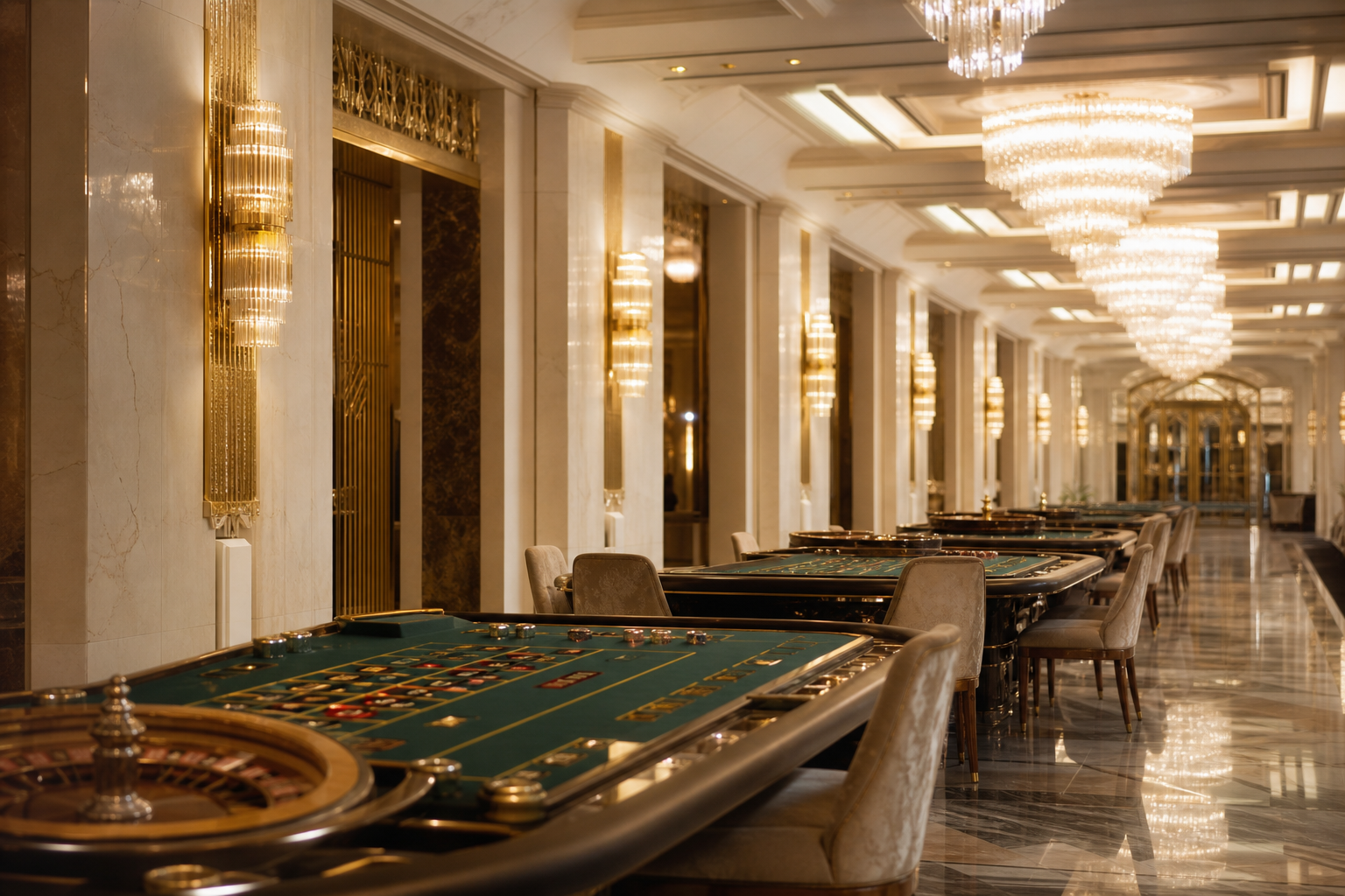A Ranking Perspective fő játéktere — art deco világítás